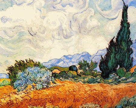 Vincent Van Gogh Wheat Field With Cypresses